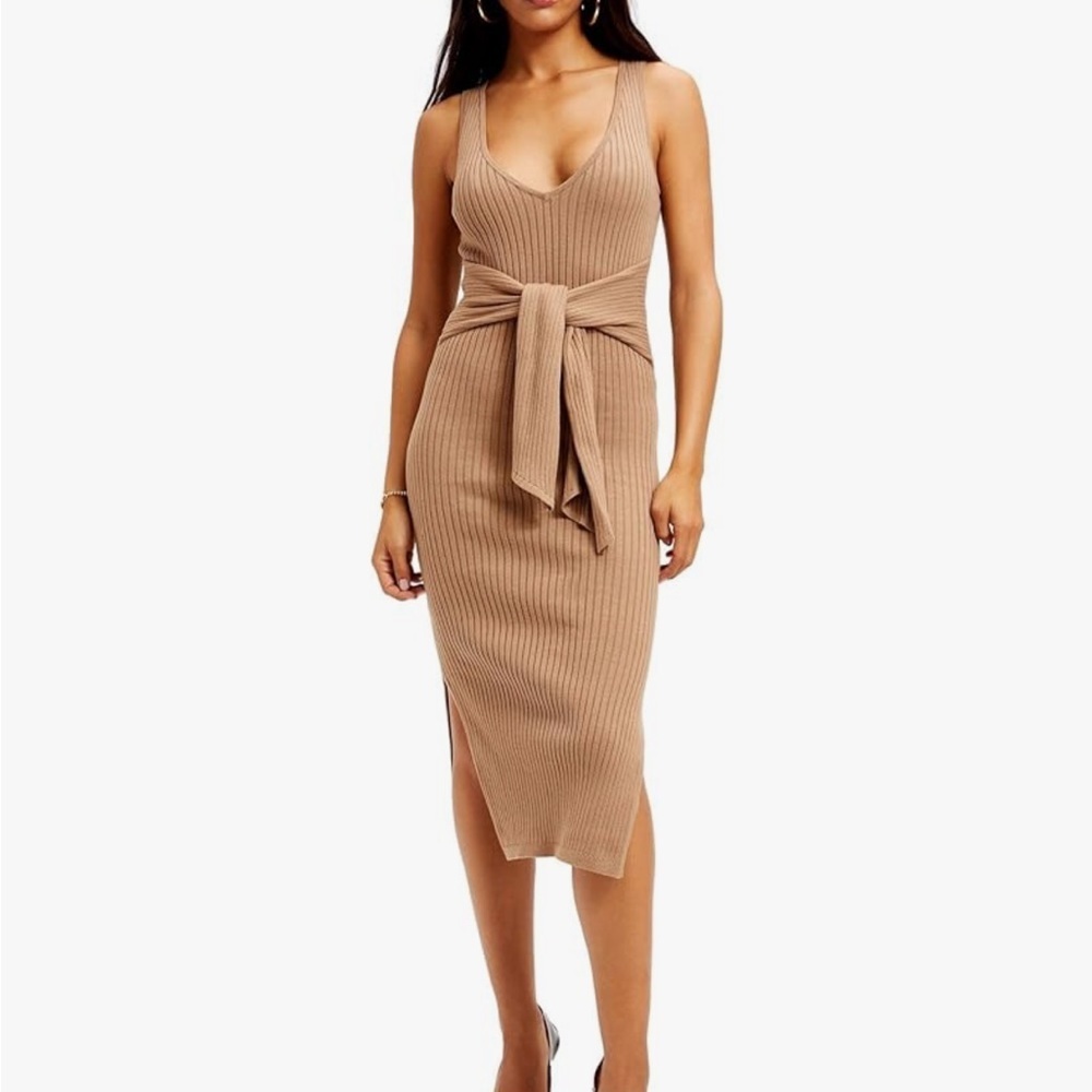 Good American Belted body on‎ dress//Size 1 (small)//Taupe